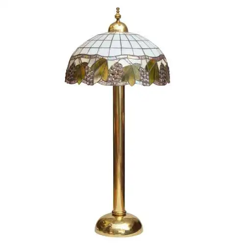 Grande lampe de plancher Tiffany Lampe de stand "HOLY GRAPES" lampe en laiton Unikat 110cm