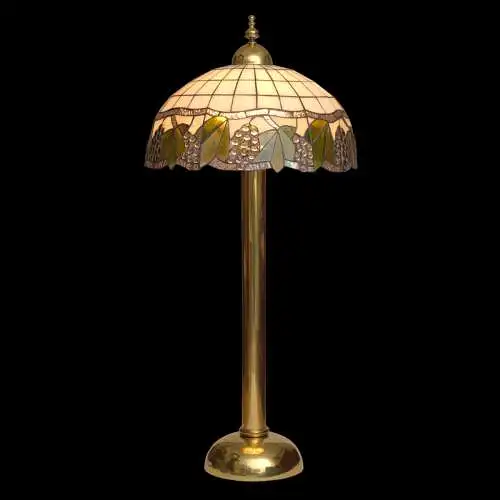 Grande lampe de plancher Tiffany Lampe de stand "HOLY GRAPES" lampe en laiton Unikat 110cm