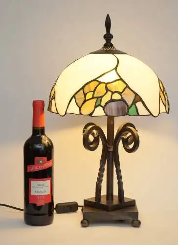 Art nouveau Déco lampe Tiffany "BLACK ROSE" lampe de table unique