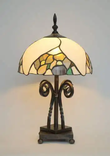Jugendstil Art Deco Tiffanyleuchte "BLACK ROSE" Einzelstück Tischlampe Unikat