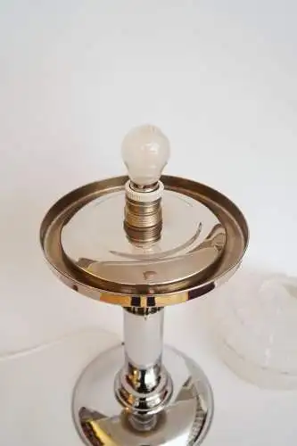 Art Déco Design Lampe de table "CIRCLE SQUARE" pièce unique Chrome Skyscraper
