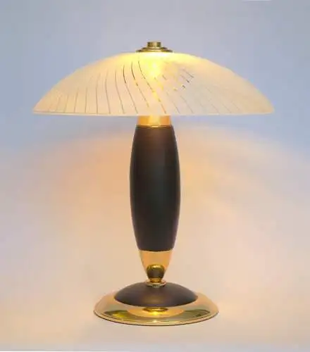 Art Deco Design Messinglampe "MÜHLHAUSEN" Schreibtischleuchte Lampe 80er Unikat