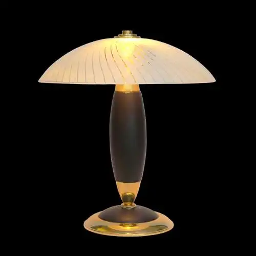 Art Deco Design Messinglampe "MÜHLHAUSEN" Schreibtischleuchte Lampe 80er Unikat