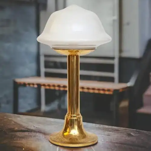 Art Deco Design Messinglampe "BERLIN BRIGHT" Schreibtischleuchte Lampe 80er