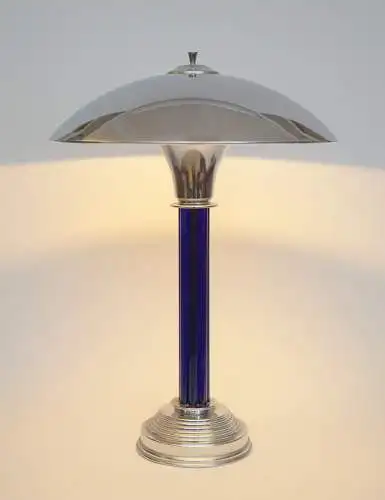 Art Déco Design Lampe de table "BLUE LINE" 80s Designer Lumpe Space Age