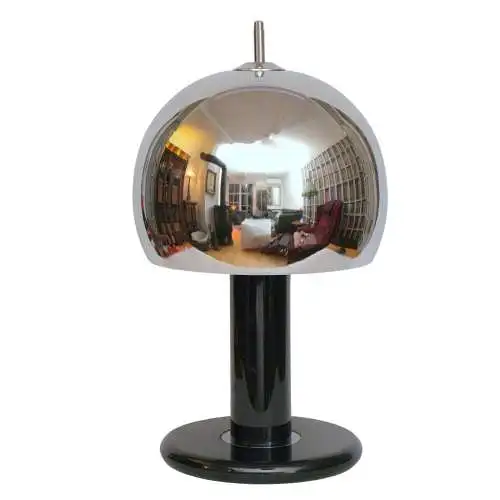 Italienische Design Tischleuchte "SILVER SPHERE" late 70s Design Lampe Space Age