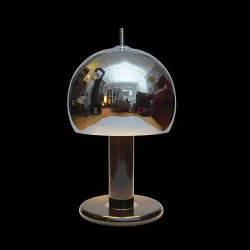 Italienische Design Tischleuchte "SILVER SPHERE" late 70s Design Lampe Space Age