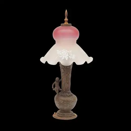 Jugendstil Tischleuchte "LITTLE GARDEN ELF" Unikat Tischlampe