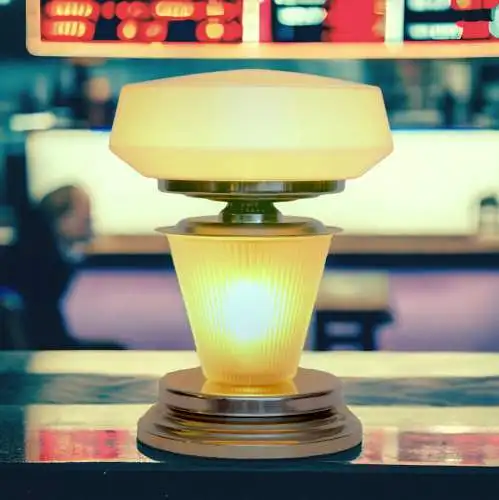 1950s Art Déco lampe de table "AMERICAN DINER" lampe à lampe unique Kiosk