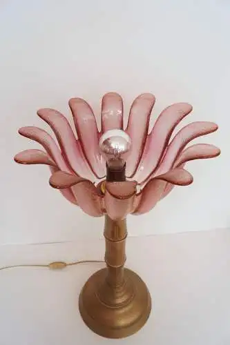70er Jahre Design Lampe Deckenfluter "BAMBOO" Messing Retro Leuchte