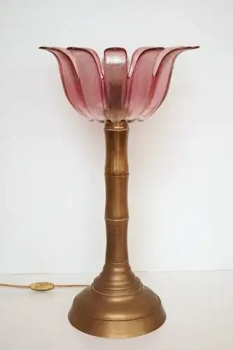 70er Jahre Design Lampe Deckenfluter "BAMBOO" Messing Retro Leuchte