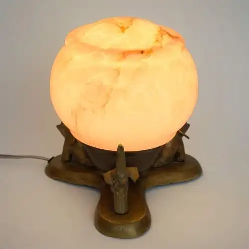 Art Deco Design Tischlampe "DUMBO" Einzelstück Messinglampe Tischleuchte