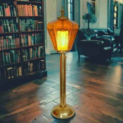 Jugendstil Bodenleuchte "HOUSE OF LORDS" Unikat Messinglampe Berlin 107cm Lampe