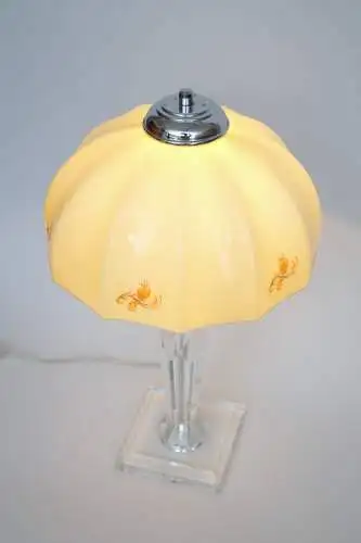 Jugendstil Kaffeehauslampe "LINZ" Bleikristall Tischlampe Unikat