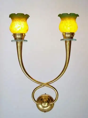 2 x Jugendstil Wandleuchte Wandlampe "CONCORDIA" Messinglampe
