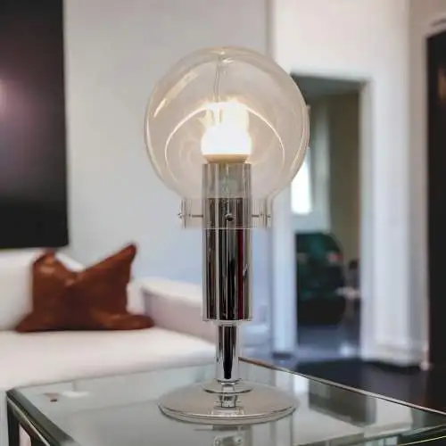 Design Lampe "GRANDE ZUCCHERI" 60er Jahre Tischlampe Membrane Murano Space Age