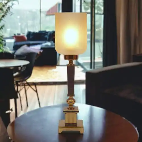 Art Deco Landhaus Messinglampe "TOWERING BRASS" Tischlampe Schreibtisch