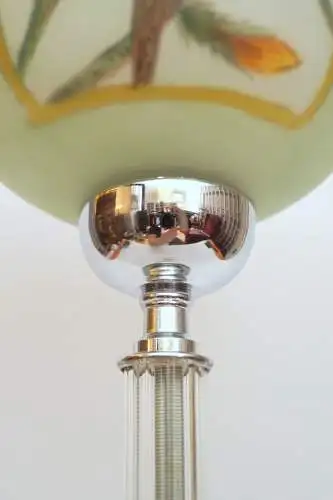 Landhaus Tischlampe Tuschfluter "VNINCENT" Kristallglas Unikat Einzelstück