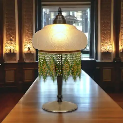 Original Jugendstil Schreibtischleuchte Messinglampe 1920 Tischleuchte