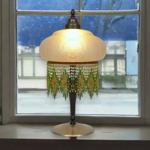 Original Jugendstil Schreibtischleuchte Messinglampe 1920 Tischleuchte