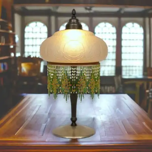 Original Jugendstil Schreibtischleuchte Messinglampe 1920 Tischleuchte