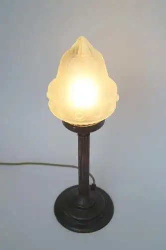 Berliner Jugendstil Art Deco Messinglampe "ZISTERNE" Tischleuchte Lampe