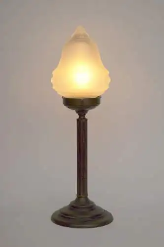 Berliner Jugendstil Art Deco Messinglampe "ZISTERNE" Tischleuchte Lampe