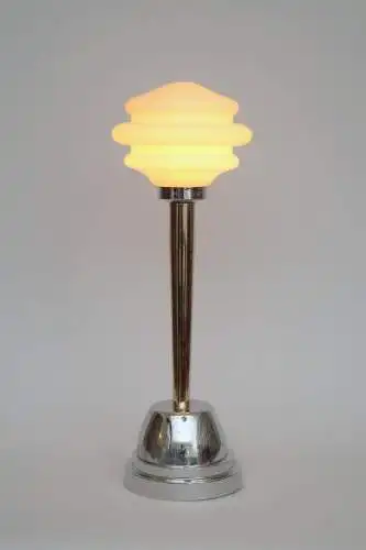 Art Deco Tischleuchte "SPACE DECK" Bi-Color 70er Jahre Tischlampe Lampe Chrom