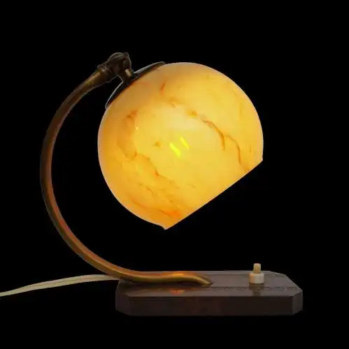 Original Art Deco Nachttischlampe 1930er Messinglampe Bakelit