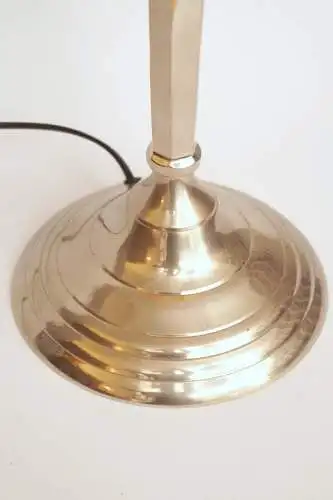 Prunkvolle Jugendstil Landhaus Tischleuchte "SILVER POPPY" Unikat Messinglampe