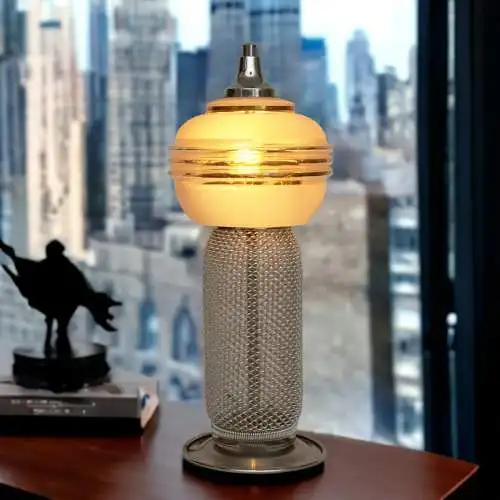 Art Deco Tischlämpchen "COSMO" Tischleuchte Unikat Lampe