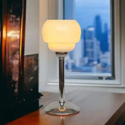 Art Deco Chromlampe Schreibtischleuchte "INDIANAPOLIS" Einzelstück Lampe