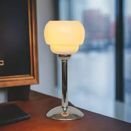 Art Deco Chromlampe Schreibtischleuchte "INDIANAPOLIS" Einzelstück Lampe