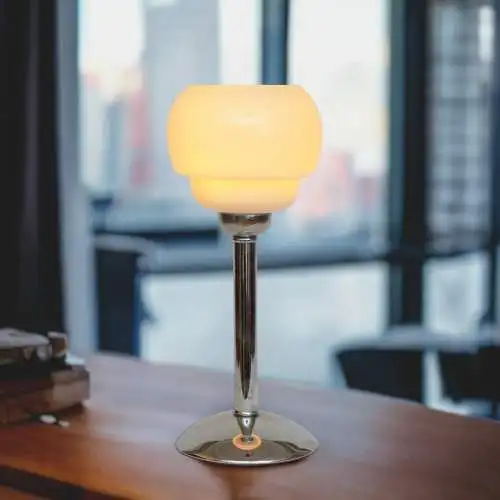 Art Deco Chromlampe Schreibtischleuchte "INDIANAPOLIS" Einzelstück Lampe