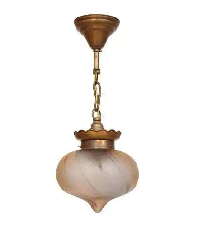 Art Deco Deckenleuchte Hängelampe "OSLO" Messinglampe 1920