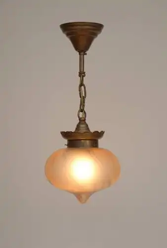 Art Deco Deckenleuchte Hängelampe "OSLO" Messinglampe 1920