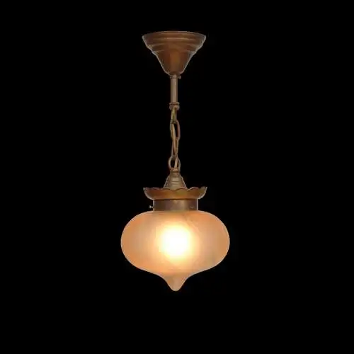 Art Deco Deckenleuchte Hängelampe "OSLO" Messinglampe 1920