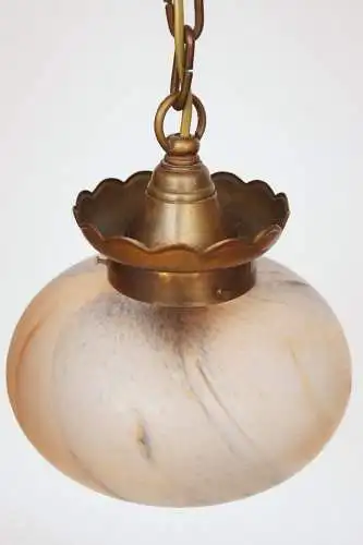 Art Deco Deckenleuchte Hängelampe "OSLO" Messinglampe 1920