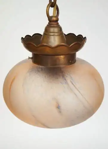 Art Deco Deckenleuchte Hängelampe "OSLO" Messinglampe 1920