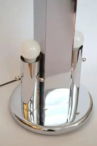 70er Design Tischleuchte "THE SIDEMEN" Unikat Chrom Schreibtischlampe Space Age