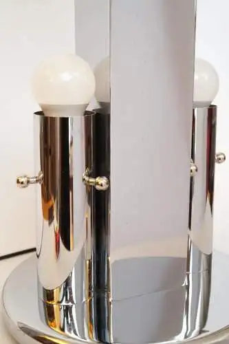 70er Design Tischleuchte "THE SIDEMEN" Unikat Chrom Schreibtischlampe Space Age