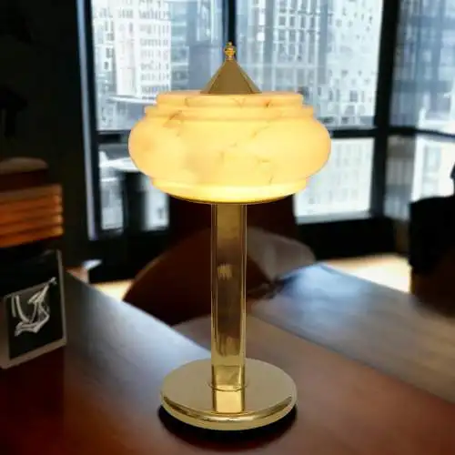 Art Deco Schreibtischleuchte "ORION" Messinglampe Unikat Tischlampe