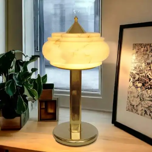 Art Deco Schreibtischleuchte "ORION" Messinglampe Unikat Tischlampe