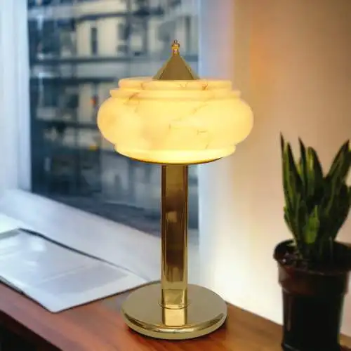 Art Deco Schreibtischleuchte "ORION" Messinglampe Unikat Tischlampe