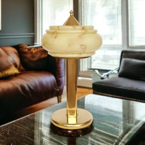 Art Deco Schreibtischleuchte "ORION" Messinglampe Unikat Tischlampe