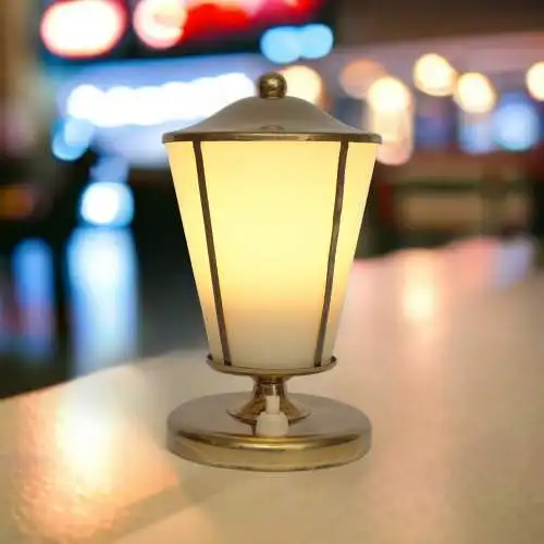 Original 50er Jahre Diner Leuchte Tischlampe Restaurant Lampe Textilkabel