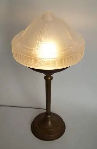 Art Deco Jugendstil Lampe Tischleuchte "BARONESS" Messinglampe Unikat