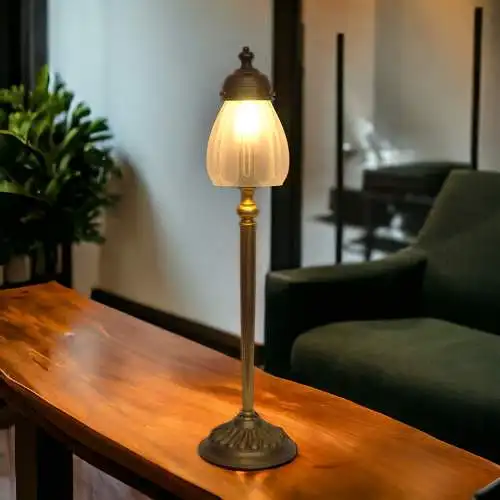 Art Déco Tischleuchte "LIZZY" Messinglampe Tischlampe Lampe Empire