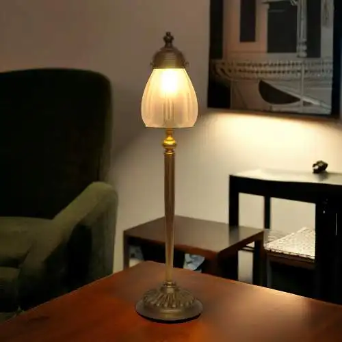 Art Déco Tischleuchte "LIZZY" Messinglampe Tischlampe Lampe Empire