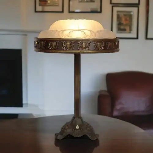 Original Art Deco Schreibtischleuchte "GORDONS" 1920 Messinglampe Tischlampe